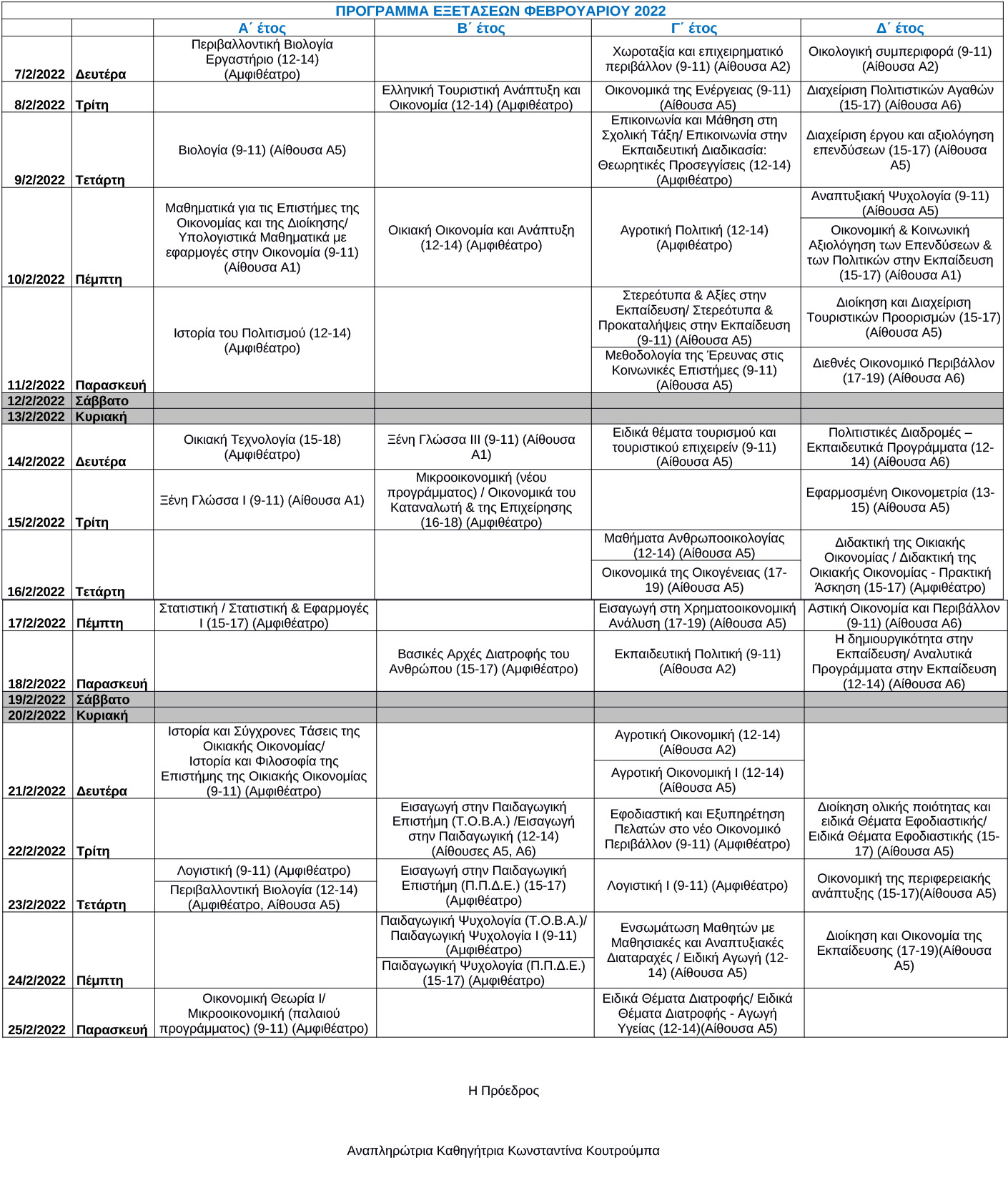 programma exetaseon feb 2022