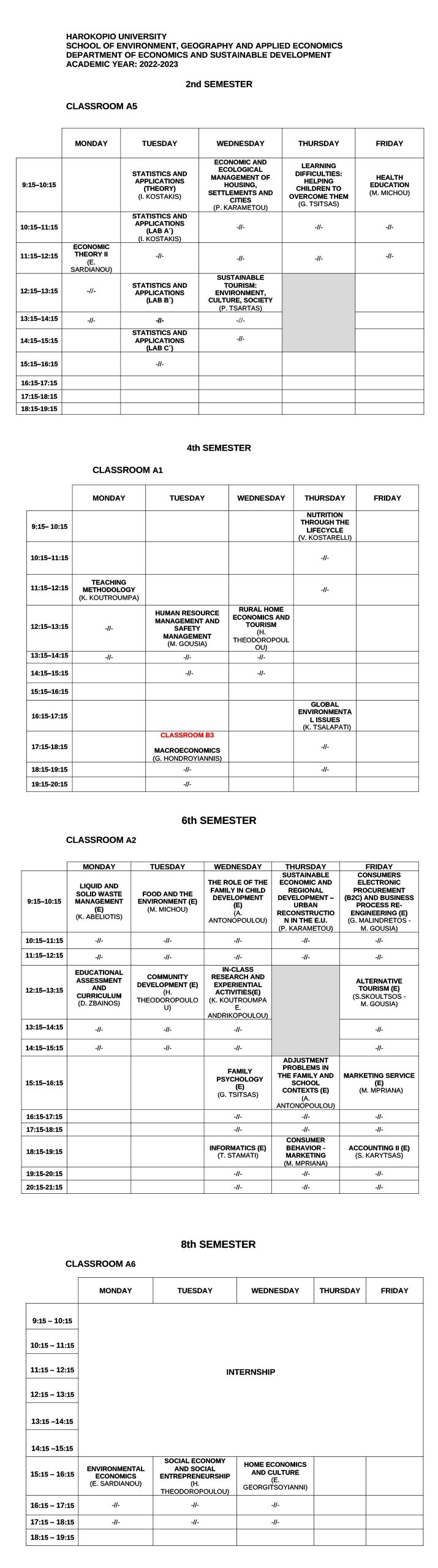 TIMETABLE 2022 2023 en